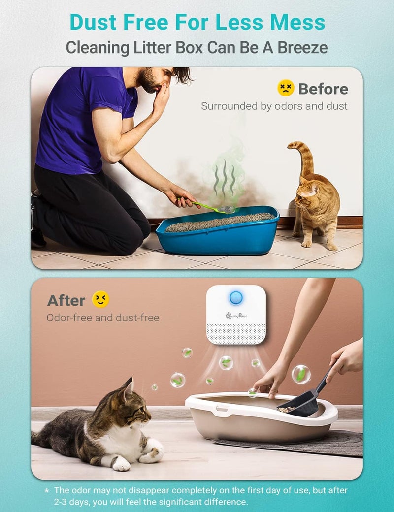 DownyPaws معطر رمل القطط، مزيل الروائح القابل لإعادة الشحن 4000mAh لصندوق رمل القطط، خالي من الغبار، عمر بطارية 14 يوم، بدون مستهلكات - Image 2